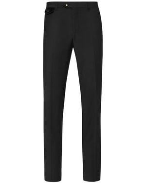 Billionaire Classic Velvet-Pocket Trousers - Black