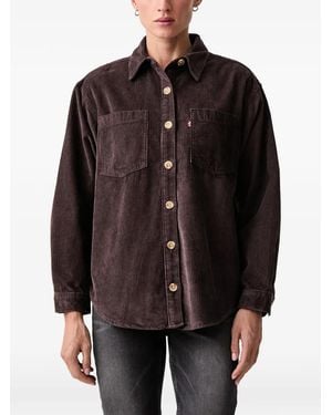 Levi's Iris Corduroy-Textured Chest-Pockets Overshirt - Brown