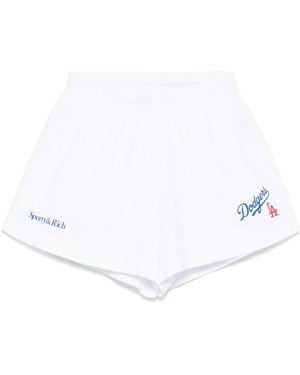 Sporty & Rich X Dodgers Serif Disco Shorts - White
