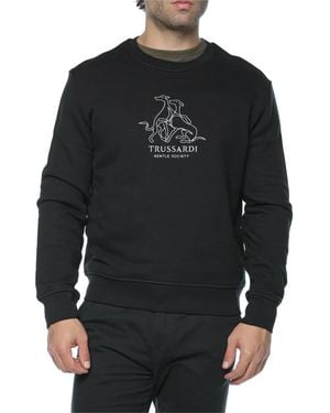 Trussardi Girocollo Gentle Society Pullover Mit Stickerei - Schwarz