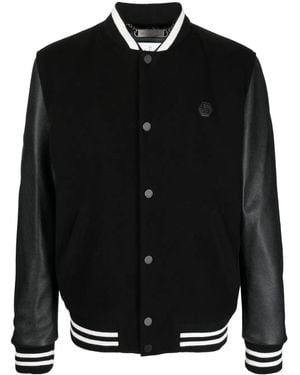 Philipp Plein Studded-Skull Bomber Jacket - Black