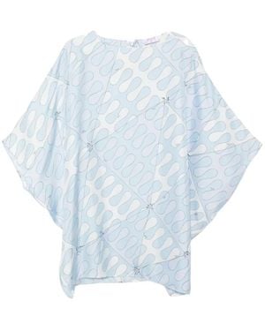 PUCCI Seidenkaftan Mit Print - Blau