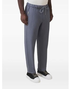 Mauvais Drawstring-Waist Textured Trousers - Blue