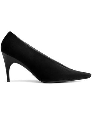 Balenciaga Duchesse V-Neck Court Shoes - Black