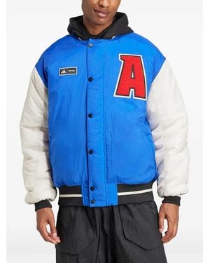 adidas Press-Stud Fastening Bomber Jacket - Blue