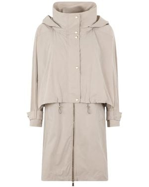 Moorer Parka Con Capucha Y Cremallera - Blanco