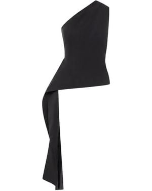 St. Agni Asymm Origami One-Shoulder-Top - Schwarz