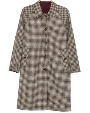 L'IMPERMEABILE Houndstooth-Pattern Coat - Gray