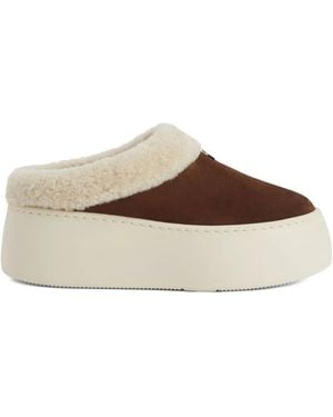 Giuseppe Zanotti Gz League Shearling Platform Slippers - Brown
