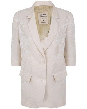 Uma Wang Damask-Pattern Linen Jacket - White