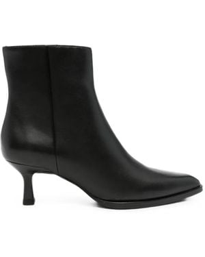 Unisa Pointed-Toe Leather Ankle Boots - Black