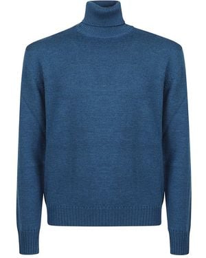 Ballantyne Roll-Neck Sweater - Blue