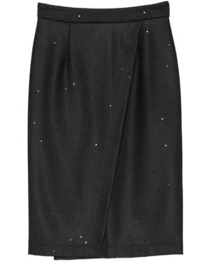 Manuel Ritz Sequin-Embellished Midi Skirt - Black