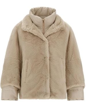 Herno Beaver-Effect Puffer Coat - Natural