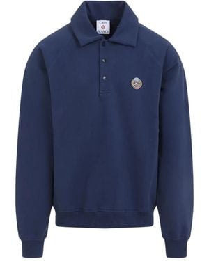 CASABLANCA Sweater Met Borduurwerk En Polokraag - Blauw