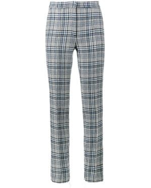 Off-White c/o Virgil Abloh High Waist Trousers With Tartan Print - Blue