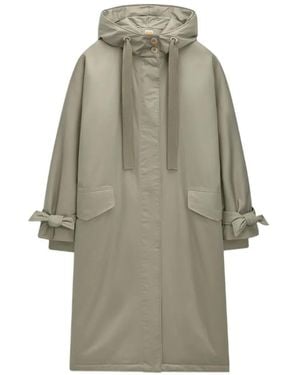G Lab Livia Bow-Detailed Hooded Parka Coat - Natural