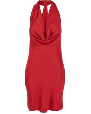Norma Kamali Halter Drape Mini Dress - Red
