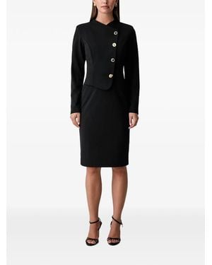 Joseph Ribkoff Asymmetric Button-Up Midi Dress - Black