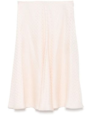 Fendi Falda Midi Con Logo Ff - Rosa