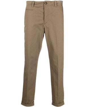 PT Torino Tapered-Leg Cropped Trousers - Natural