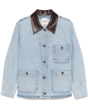 Sandro Jack Met Contrasterende Kraag - Blauw