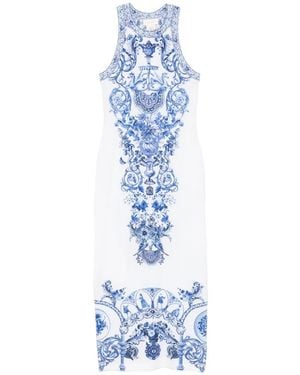 CAMILLA Crystal-Embellished Midi Dress - Blue