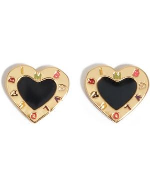 Bimba Y Lola Heart Logo Earrings - Metallic