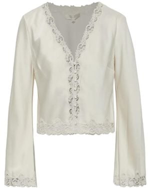 LoveShackFancy Fioretta Lace-Trim Blouse - White
