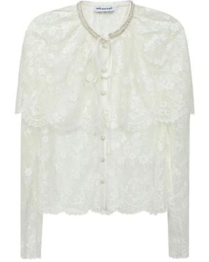 Self-Portrait Lace Top - White