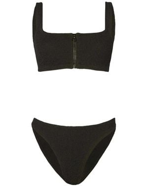 Hunza G Dallas Zip-Front Bikini - Black