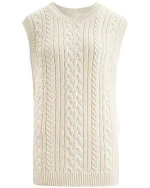 12 STOREEZ Harvest Cable-Knit Vest - White