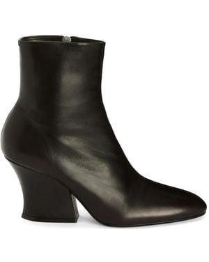 Jil Sander Bottines À Talon Épais - Black
