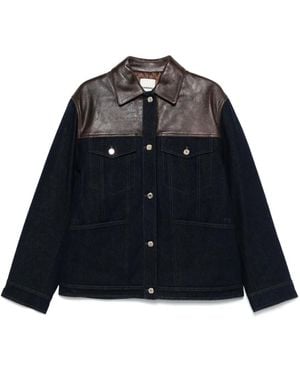 Sandro Panelled Denim Jacket - Blue