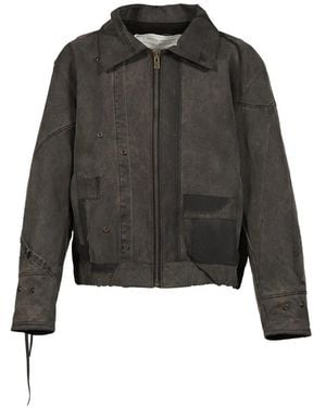 UNDER THE SIGN Patchwork Waxed Cotton Jacket - Black