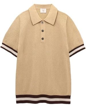 CHE Quinn Striped-Trim Polo Shirt - Natural
