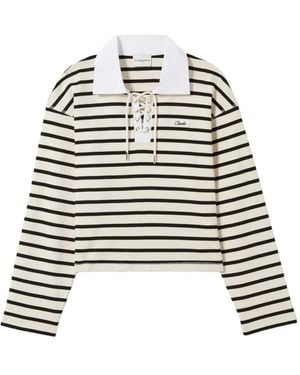 Claudie Pierlot Breton Stripe T-Shirt - White