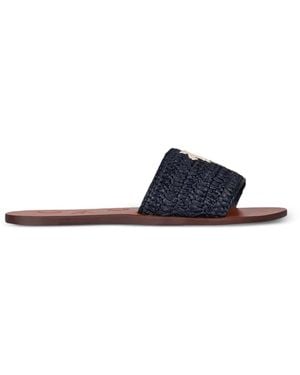 Manebí Gewebte Sandalen Mit Palmen-Patch - Weiß