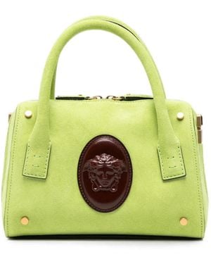 Versace Small Medusa Head Suede Tote Bag - Green