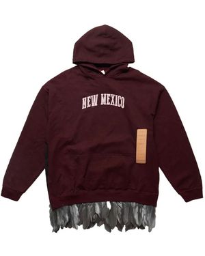 4SDESIGNS New Mexico Feather-Trim Hoodie - Red