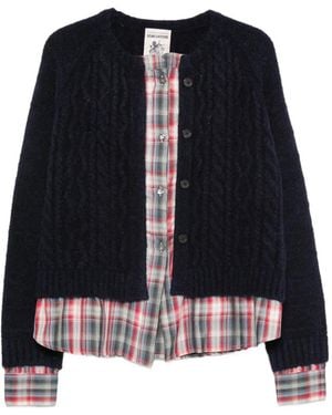 Semicouture Cable-Knit Layered Cardigan - Black