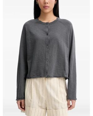 Marc O' Polo Raglan-Sleeve Button-Up Cardigan - Gray