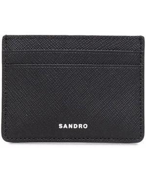 Sandro Textured Logo-Embossed Cardholder - Black