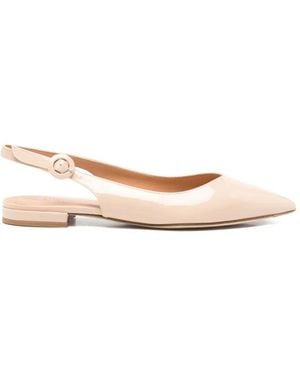 Julie Dee Pointed Slingback Flat Court Shoes - Pink