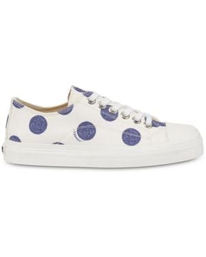 Moschino Polka Dot-Print Sneakers - White
