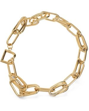 Balenciaga B Link Logo-Letter Necklace - Metallic