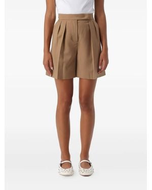 Max Mara Pleated High-waisted Shorts - ナチュラル