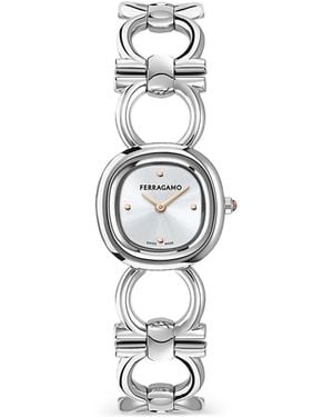Ferragamo Double Gancini 22Mm Watch - White