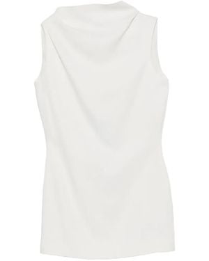 KHAITE Astor Cowl-Neck Mini Dress - White