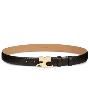 Courreges Cinturón con efecto de piel de serpiente - Blanco